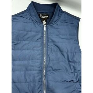 For The Republic Mens Small Full Zip Puffer Vest Navy
